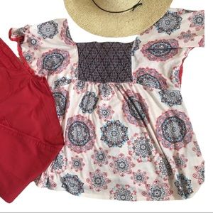 Tempted hearts boho top red size large